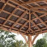 Backyard Discovery 14' x 10' Cordova Light Brown Cedar Gazebo with PowerPort