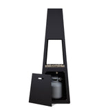 Metal Chiminea 70 Inch Square Propane Fire Pit W/ Hidden Propane Tank in Black by Lakeview Outdoor Designs